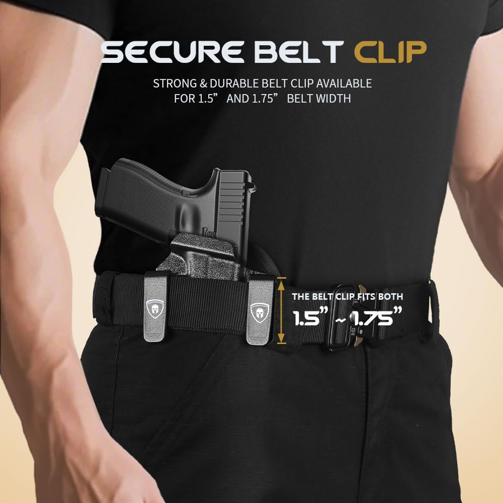 WARRIORLAND IWB Hybrid Kydex&Nylon Gun Holster for Glock 17 Gen 3 4 5 & G22 G31 Gen 3 4 & their MOS version,Optics Cut Pistol Holster,Concealed Carry Holster for Men/Women,Right Hand - WARRIORLAND
