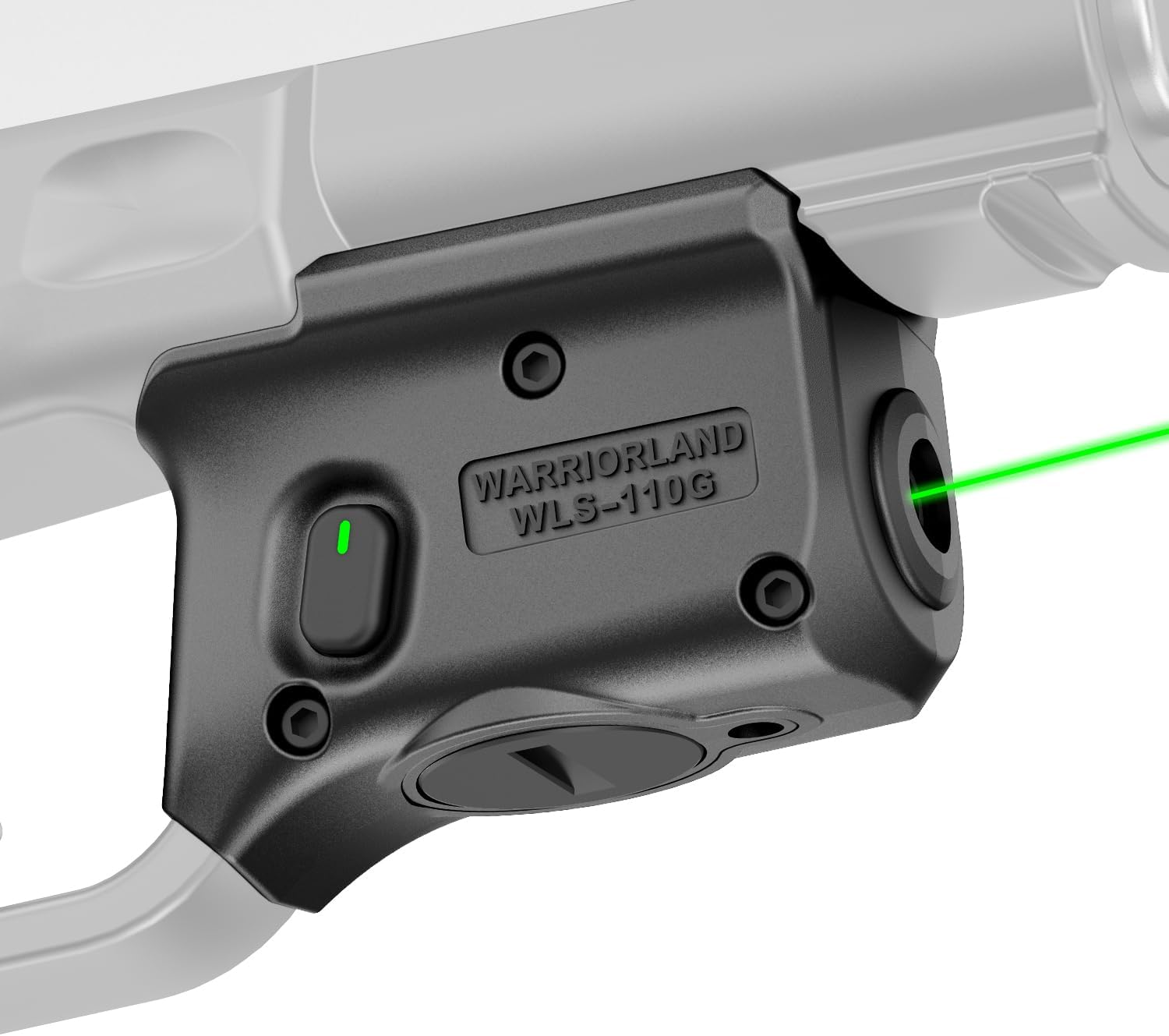 WARRIORLAND Green Trigger Laser Fit for Hellcat Pro - Compact & Lightweight Trigger Mounted Tactical Weapon Light with Battery Indicator and Ambidextrous Switch, WLS-110G - WARRIORLAND