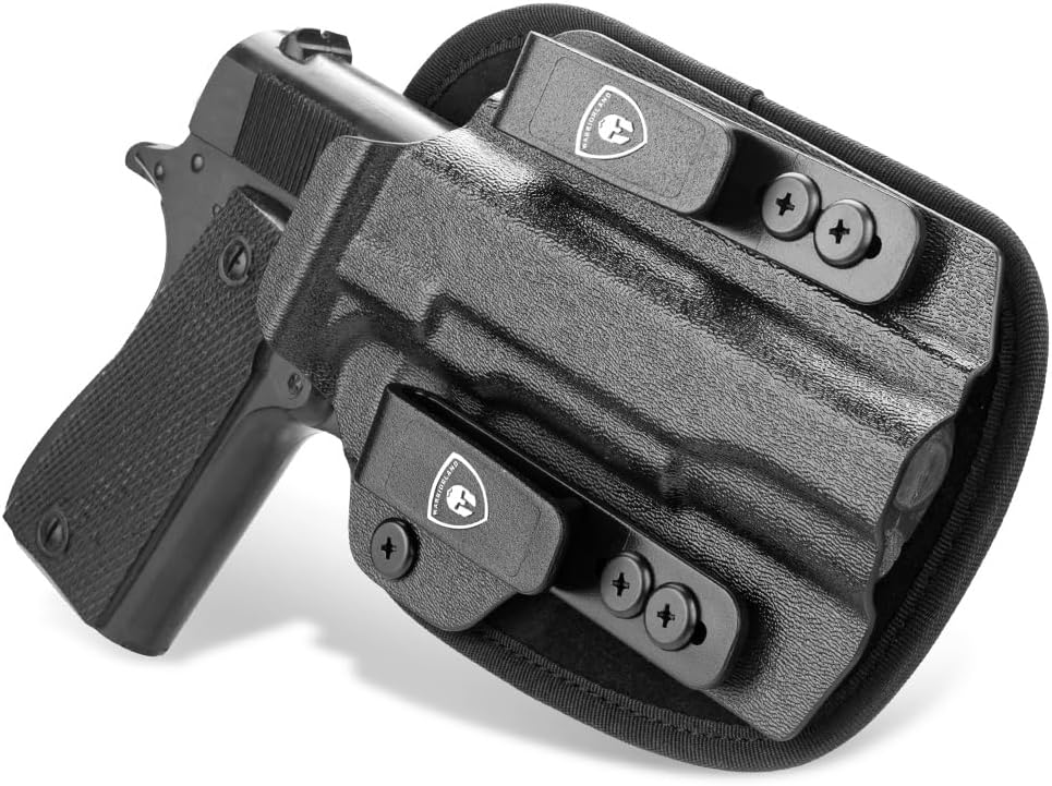 WARRIORLAND IWB Hybrid Kydex&Nylon Gun Holster for Colt 1911 Holster,Fits 1911 5'' No Rail Optics Cut Pistol Holster,Concealed Carry Holster for Men/Wome,Right Hand - WARRIORLAND