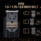 WARRIORLAND P365 TLR-6 OWB Holster Index Finger Release Fit Sig Sauer P365 Nitron Micro-Compact/P365 SAS with Streamlight TLR-6/TLR-6HL/TLR-6HL, 360 Degree Adj. Belt Clip Fit 1.5-2.25 Inch Belt, Right Hand - WARRIORLAND