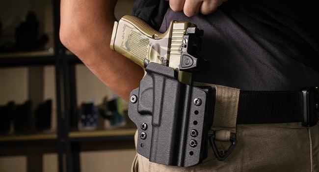 IWB & OWB Convertible Holster, Fit Glock 17/19/26/34 Gen 3-5 & Glock 23/32 Gen 3-4,G17/G19 Gen4-5 MOS ,G19/G26/G34 Gen5 MOS G19X  G19 Gen4 MOS  G44  G45  G45 MOS  Optic Ready, Adj Ride Height,Right Hand | Warriorland