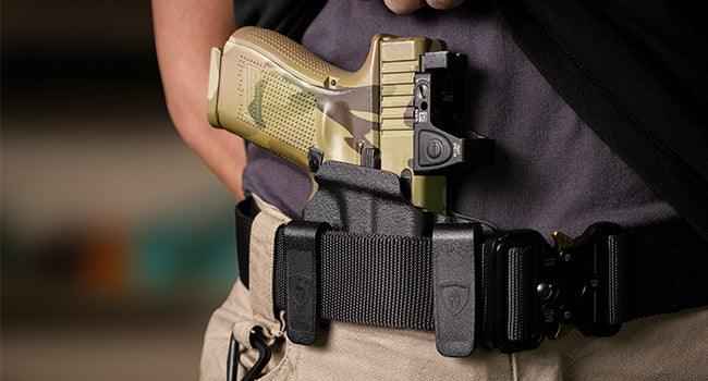 IWB & OWB Convertible Holster, Fit Glock 17/19/26/34 Gen 3-5 & Glock 23/32 Gen 3-4,G17/G19 Gen4-5 MOS ,G19/G26/G34 Gen5 MOS G19X  G19 Gen4 MOS  G44  G45  G45 MOS  Optic Ready, Adj Ride Height,Right Hand | Warriorland