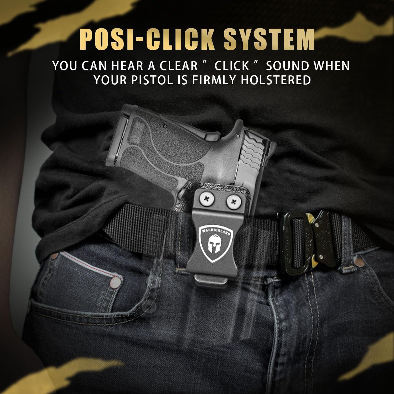 IWB Kydex Holster with Claw Attachment and Optic Cut Fit Smith & Wesson M&P Shield 9mm EZ / .380 EZ Pistol, Inside Waistband Appendix Carry M&P 9mm Shield EZ Holster, Adj. Cant & Retention|WARRIORLAND - WARRIORLAND
