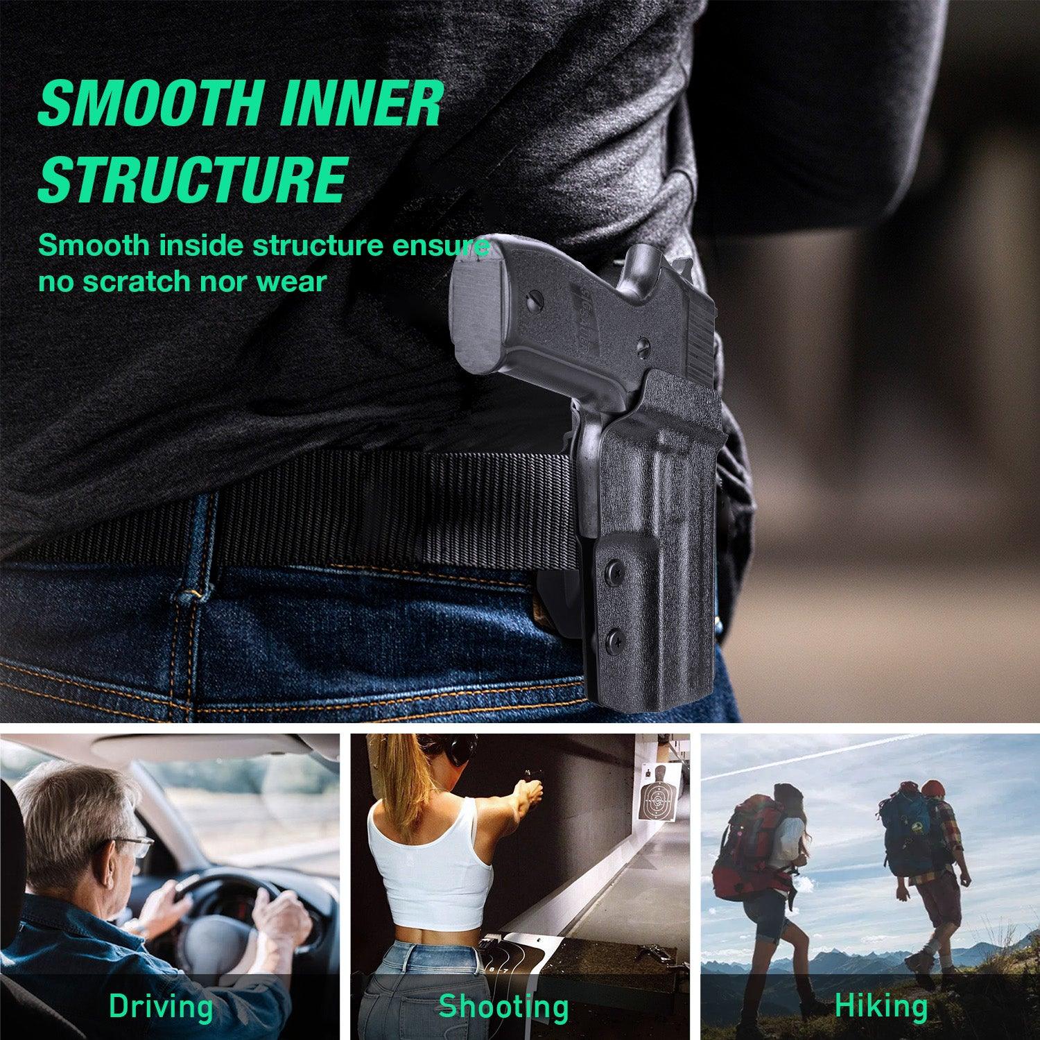Sig P226 Holster OWB Kydex Holster Optics Cut: Sig Sauer P226 LEGION'' Pistol, Outside Waistband Open Carry P226 Holster with 1.75 Inch Paddle, Adj. Retention, Right Hand|WARRIORLAND - WARRIORLAND