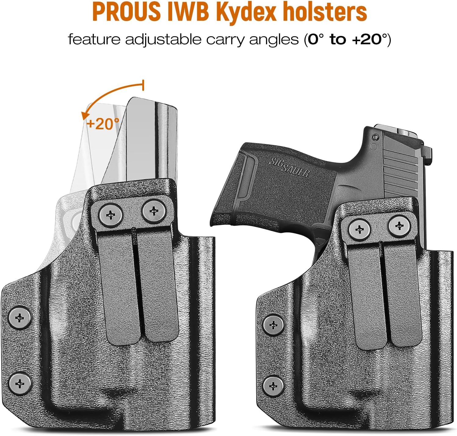 IWB Kydex Holster for P365 with TLR6, Fit Sig Sauer P365/ P365 SAS/ P365XL, Inside Waistband Conceal Carry, Optic Cut, Adj. Cant & Retention, Right Hand - WARRIORLAND