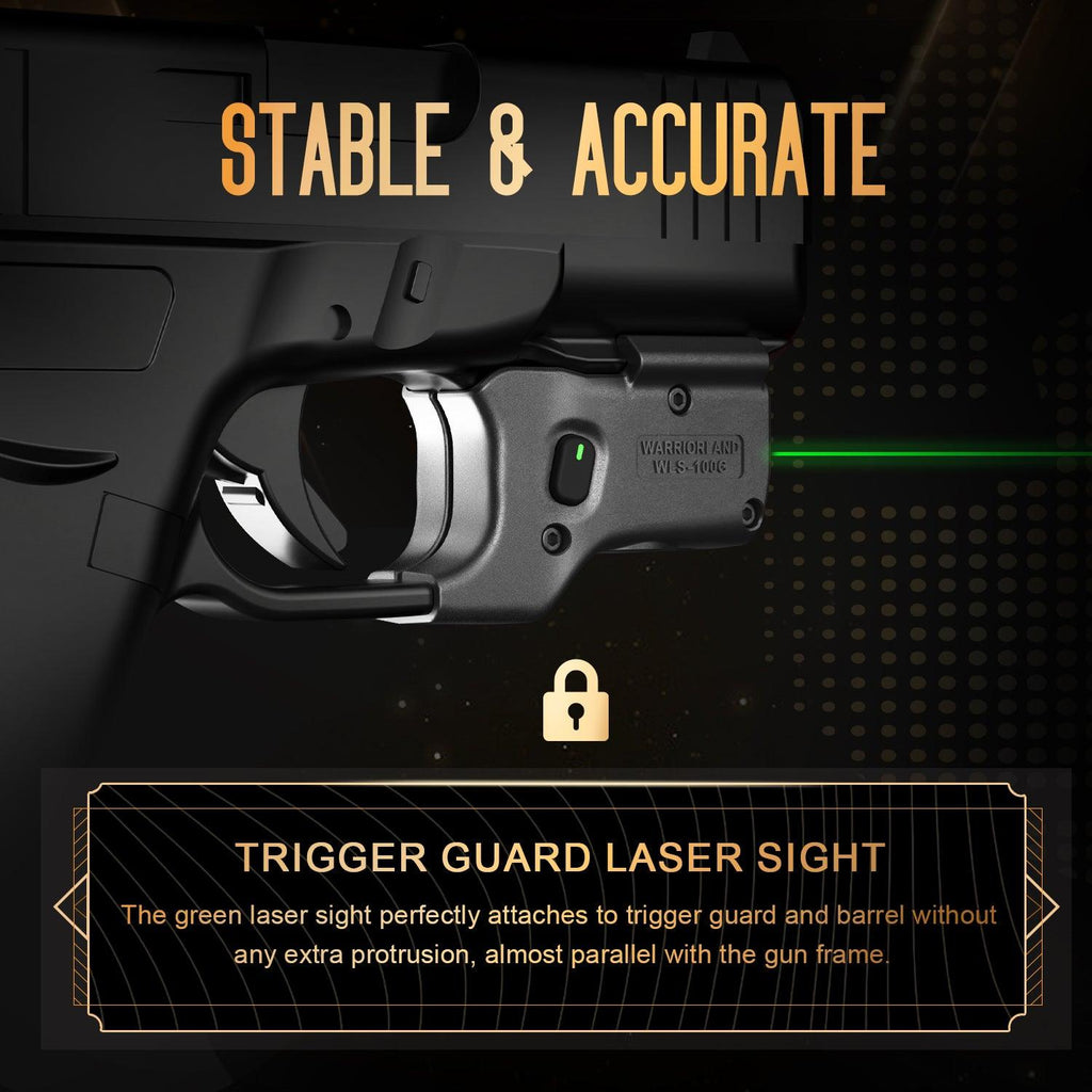 Green Laser Sight Designed to Fit Glock 43X MOS with Holster Combo, Green Beam Sight with Power Indicator, Custom-Made IWB Kydex Right Hand Holster, WLS-100G w/ G43X MOS Holster|WARRIORLAND - WARRIORLAND