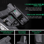 IWB Kydex Holster with Claw for Glock 26, Optic Ready Holster, Metal Belt Clip, 0.06 inch Kydex | Right/Left Hand