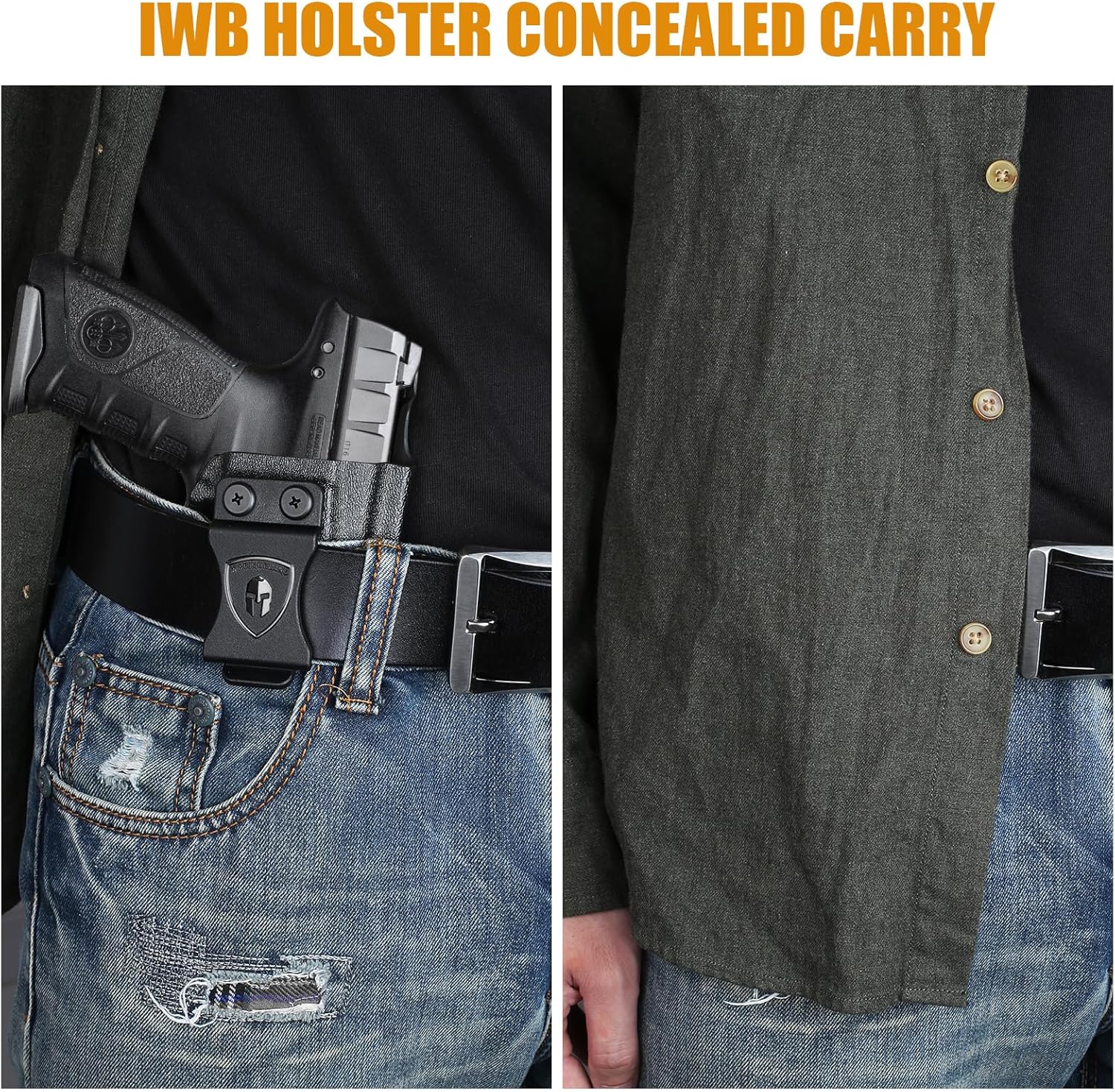 WARRIORLAND IWB Kydex Holster Compatible with Beretta APX Full Size Adjustable Cant & Retention Concealed Carry Posi-Click Lock Right Hand - WARRIORLAND
