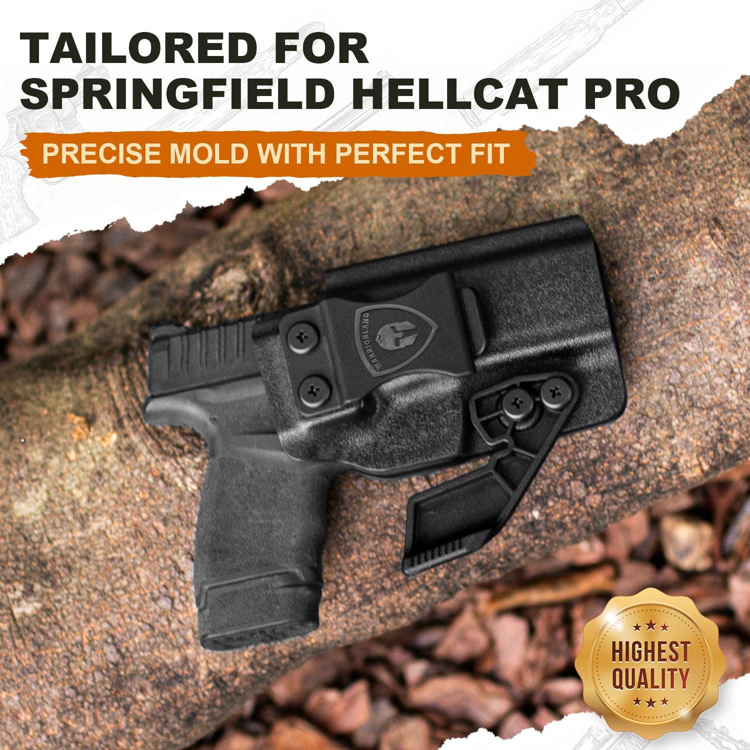 Springfield Hellcat Pro Holster  IWB Kydex Holster with Claw Optics Cut: Springfield Armory Hellcat Pro Pistol, Inside Waistband Appendix Carry Pro Holster, Adj. Retention & Cant, Right Hand |WARRIORLAND - WARRIORLAND