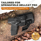 Springfield Hellcat Pro Holster  IWB Kydex Holster with Claw Optics Cut: Springfield Armory Hellcat Pro Pistol, Inside Waistband Appendix Carry Pro Holster, Adj. Retention & Cant, Right Hand |WARRIORLAND - WARRIORLAND