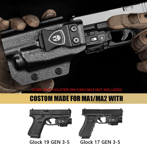 Glock 19/17 Gen 3-5 IWB Kydex Holster | Compatible with Crossbow MA1 & MA2 | Right/Left Hand | WARRIORLAND - WARRIORLAND