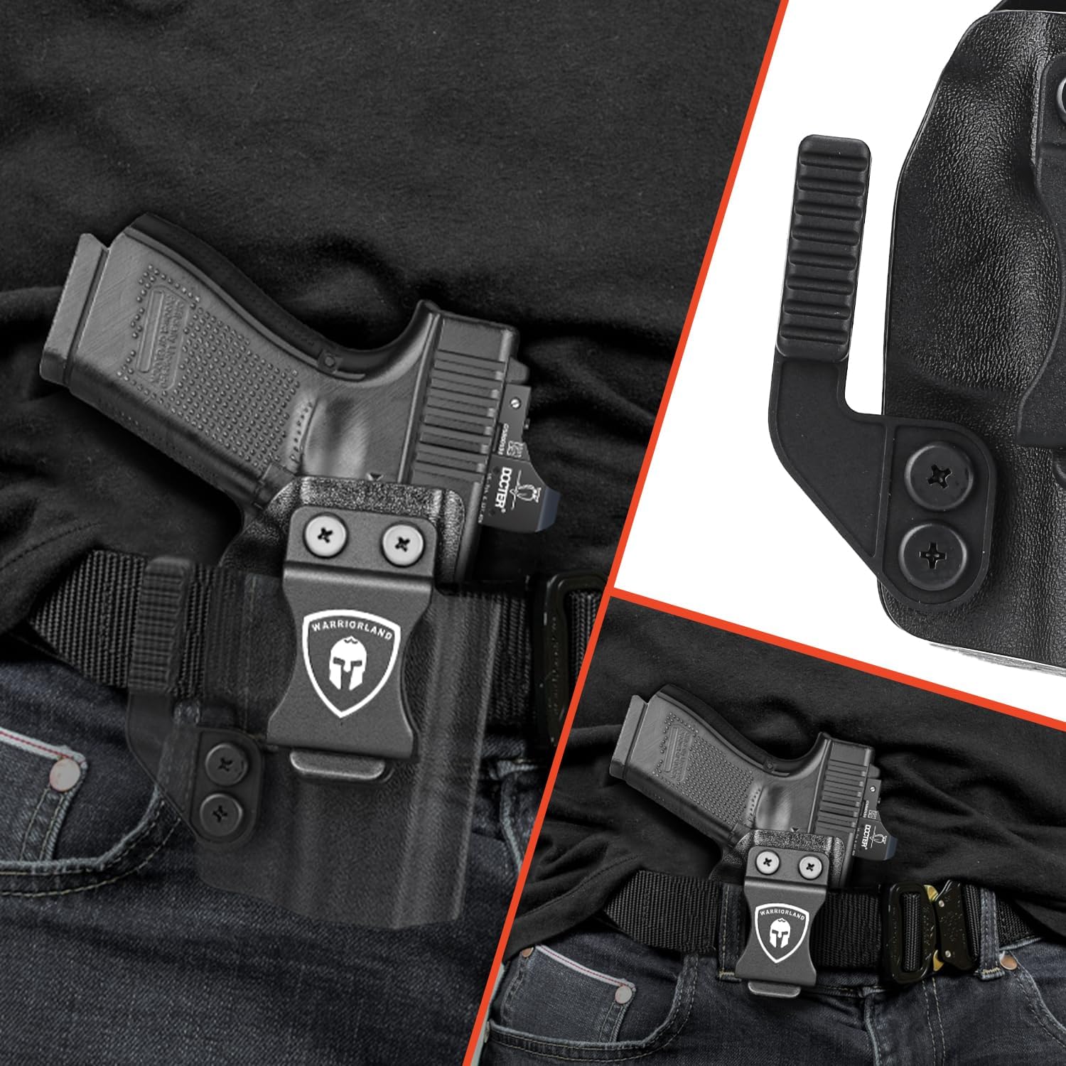 WARRIORLAND Holster Claw Kit for IWB Holsters – Light Concealment Wing for Concealed Carry | Kydex Holster Claw with Hardware Kit | Right & Left Hand Adjustable - WARRIORLAND