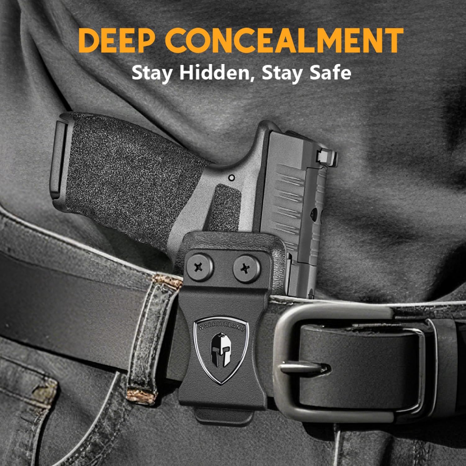 WARRIORLAND IWB Kydex Holster Compatible with Springfield Hellcat Pro, Not Fit Hellcat, Inside Waistband Appendix Conceal Carry, with Claw & Adj. Retention & Cant, Right Hand - WARRIORLAND