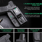 IWB Glock Holster for 17 19 23 26 32 Gen 4 5 19X 44 45 with Adjustable Ride Height and Metal Belt Clip | WARRIORLAND