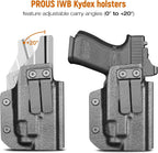 IWB Kydex Holster for Glock 19 with TLR7/ TLR7A, Fit Glock 17/19 Gen 3-5, 23/32 Gen 3-4 & 19X/ 44/45, Inside Waistband Conceal Carry, Optic Cut, Adj. Cant & Retention, Right Hand - WARRIORLAND