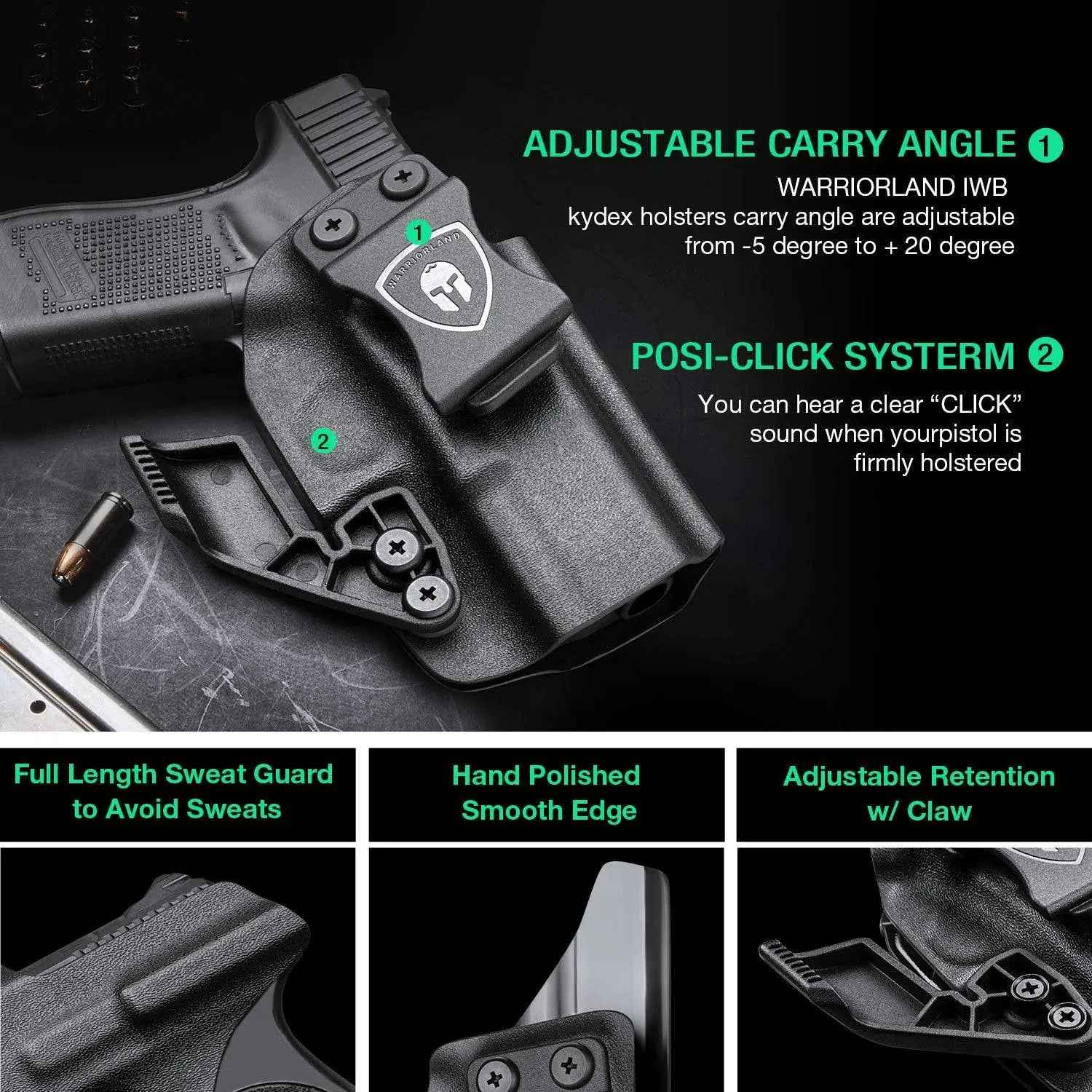 GLOCK Holster for Fat Guys with Claw and Red Dot Optics Cut for Gen3-5 Models | WARRIORLAND