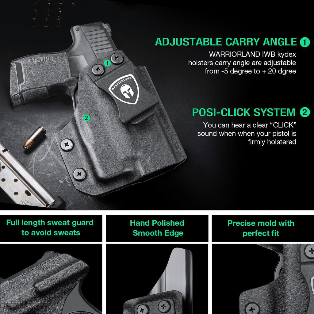 WARRIORLAND IWB Kydex Holster Compatible with Sig Sauer P365/P365X/P365 SAS/P365XL w/TLR-6/6 HL / 6 HL G, Inside Waistband Concealed Carry, Adj. Cant & Retention, Optic Cut,Right Hand - WARRIORLAND