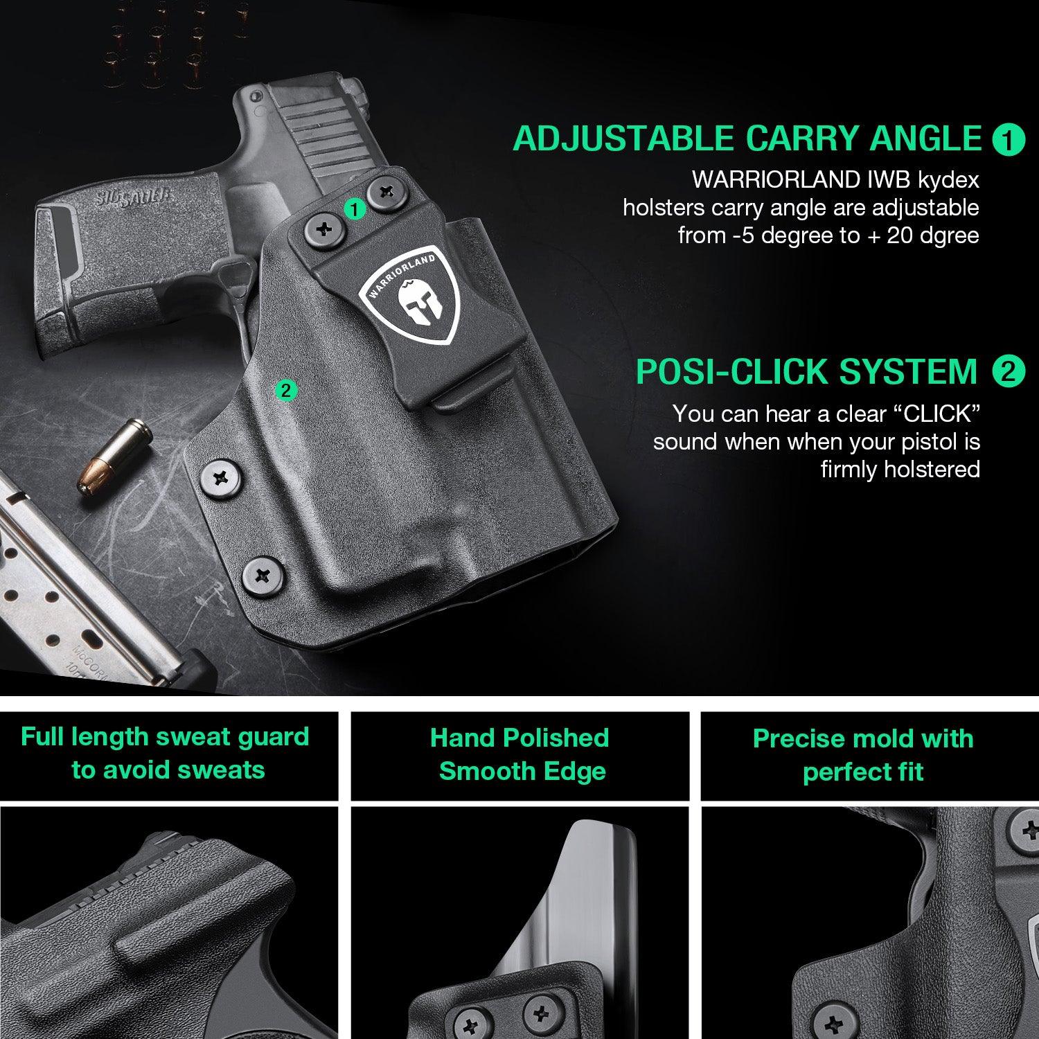 WARRIORLAND IWB Kydex Holster Compatible with Sig Sauer P365/P365X/P365 SAS/P365XL w/TLR-6/6 HL / 6 HL G, Inside Waistband Concealed Carry, Adj. Cant & Retention, Optic Cut,Right Hand - WARRIORLAND