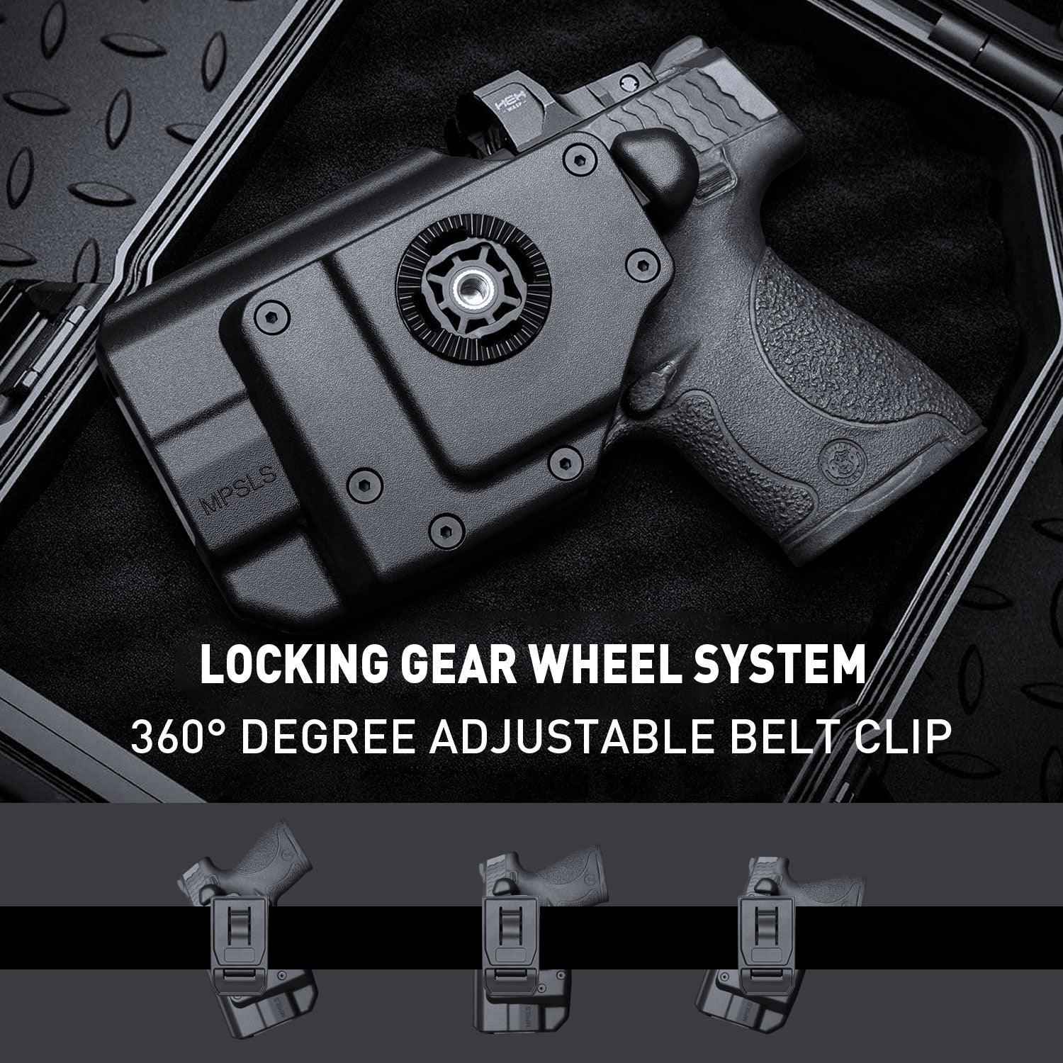 Level II Retention Thumb Release OWB Holster M&P 9 SHIELD M2.0 INTEGRATED CRIMSON TRACE RED/GREEN LASER NTS-Incompatible with any Laser/Light