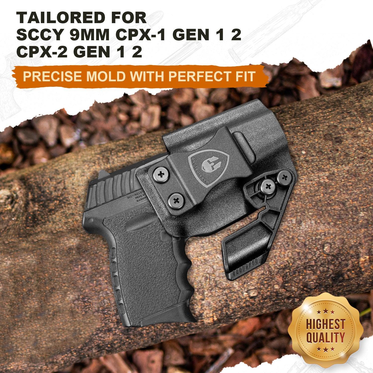 SCCY CPX-1 / CPX-2 w/Claw & Optics Cut, IWB Kydex Holster for SCCY CPX1 & SCCY CPX2, Inside Waistband Appendix Carry, Right Hand|WARRIORLAND - WARRIORLAND