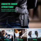 WARRIORLAND OWB KYDEX Holster Thumb Release & Optics Cut Fit: Sig P320 Compact M18 / P320 Full Size M17 / P320-XFIVE Legion, Outside Waistband 360 Degree Adj. Fits 1.5"-2.25" Belt, Right Hand - WARRIORLAND