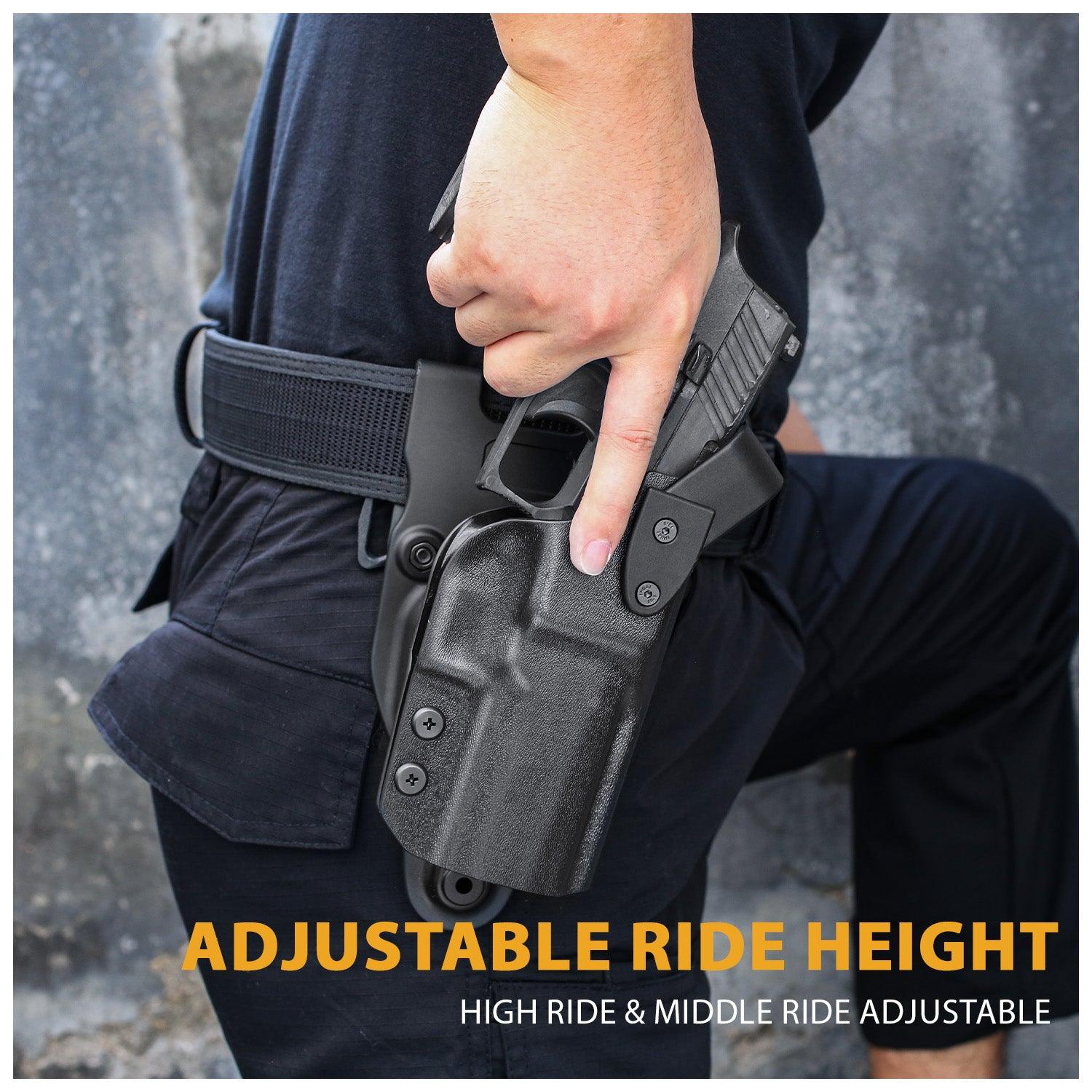 P320 Holster Level II Retention w/Hook Guard & Rotating Hood: Sig Sauer P320 Full Size/Compact/ P320 M17/P320 M18/P320 X Carry/P320 XFM/P320 AXG Combat/P320 X Five, Adj. Retention & Ride Height, Right|WARRIORLAND - WARRIORLAND