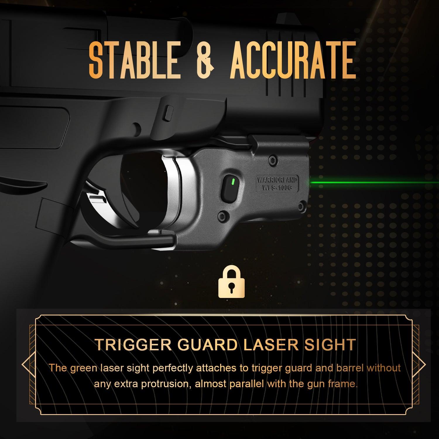 Green Laser Sight Designed to Fit Glock 48 MOS with Holster Combo, Green Beam Sight with Power Indicator, Custom-Made IWB Kydex Holster Right Hand, WLS-100G w/ G48 MOS Holster|WARRIORLAND - WARRIORLAND