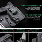 WARRIORLAND IWB Kydex Holster Optic Cut, Fits Glock 17/19 Gen 3-5 & 23/32 Gen 3-4 & 19X 44 45 with TLR-7/TLR-7A/TLR-7X, Inside Waistband Conceal Carry, Adj. Cant & Posi-Click Retention