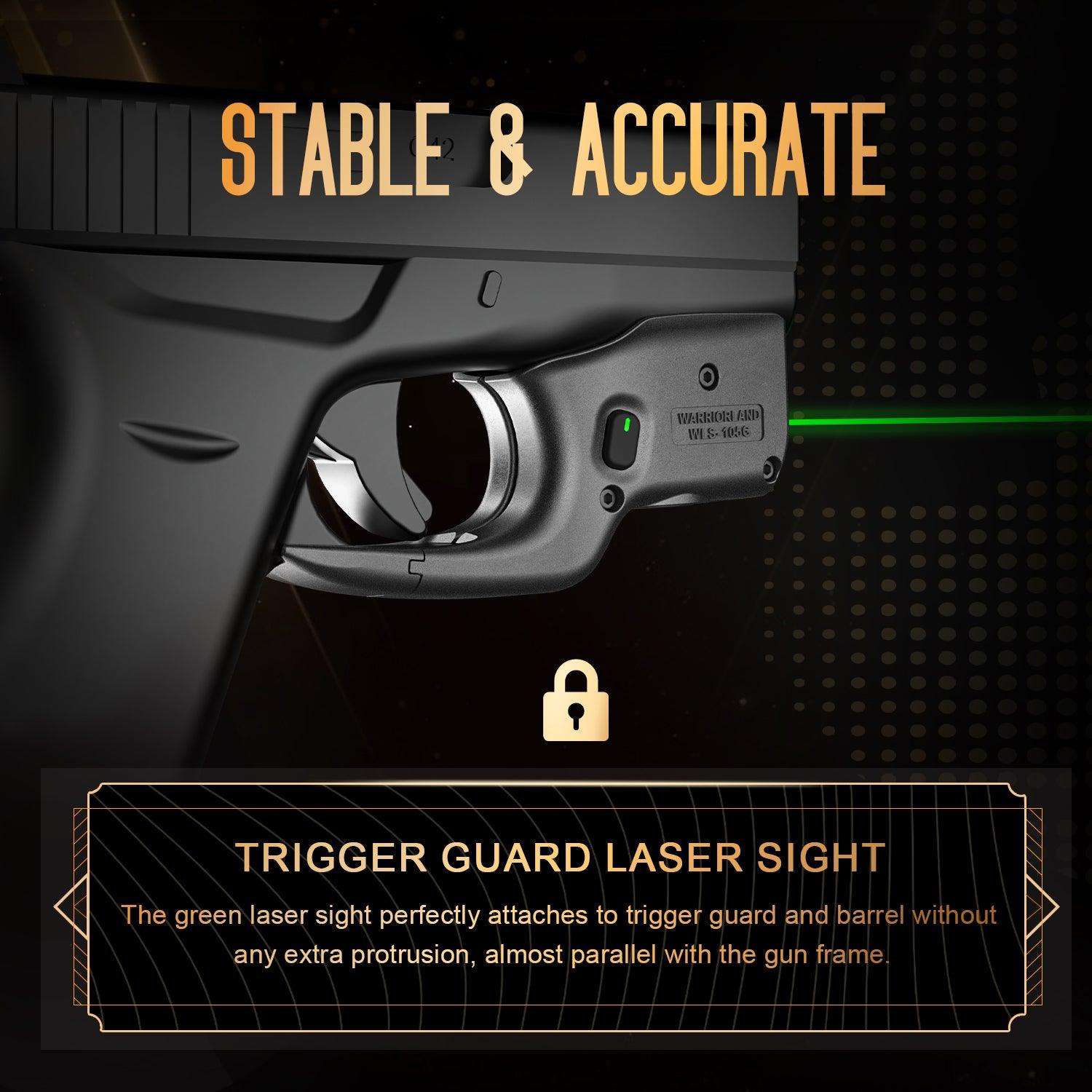 Green Laser Sight Tailored Fit G42 / G43 / G43X / G48, Ultra Compact G43 Beam Sight, Gun Sight with Ambidextrous On/Off Switch & Power Indicator, WLS-105G|WARRIORLAND - WARRIORLAND
