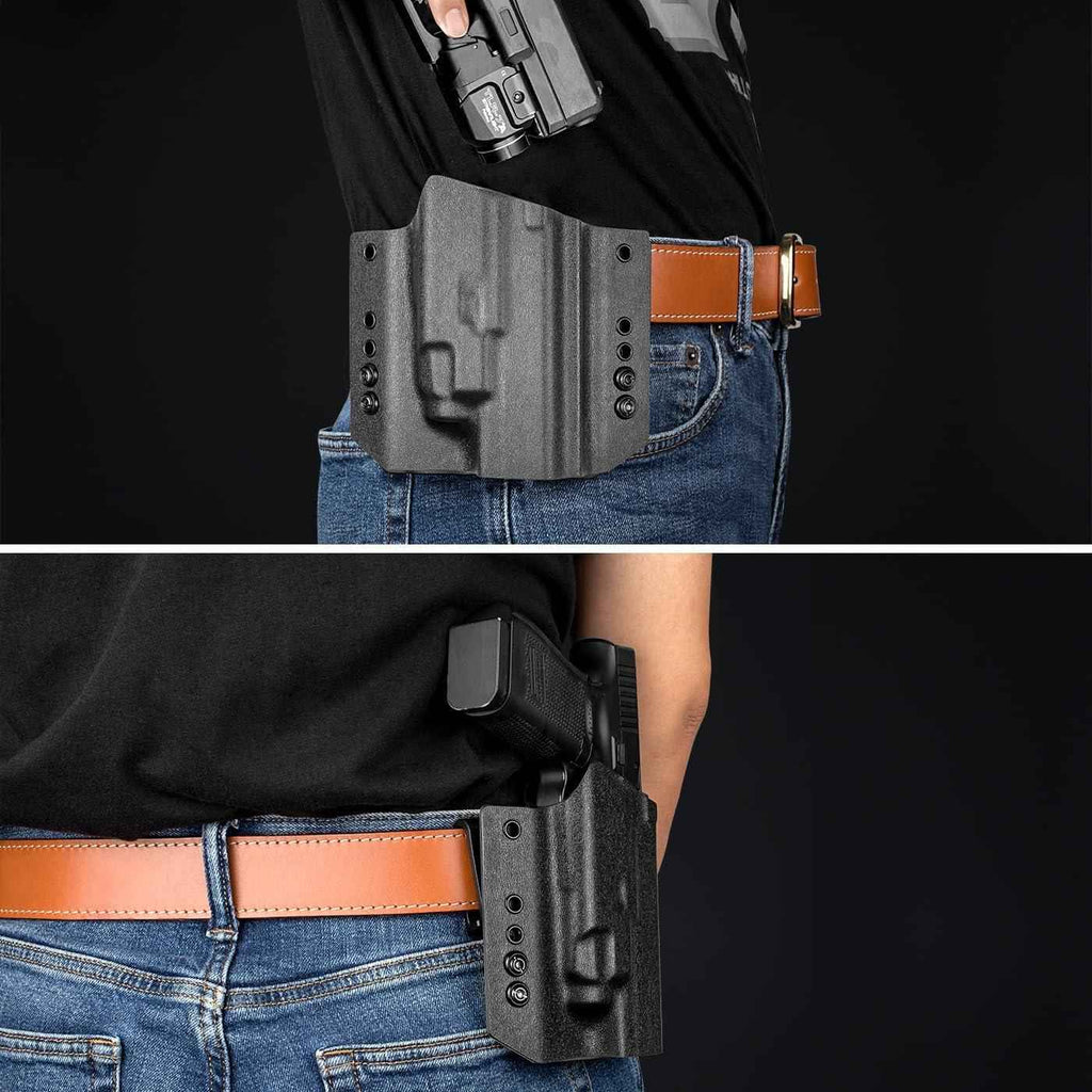 Glock 17/19 TLR8/TLR8A Holster OWB Kydex Holster Fit: Glock 17 G19 G44 G45 GEN 1-5 G23 G32 Gen 3-4  Right Hand | Warriorland
