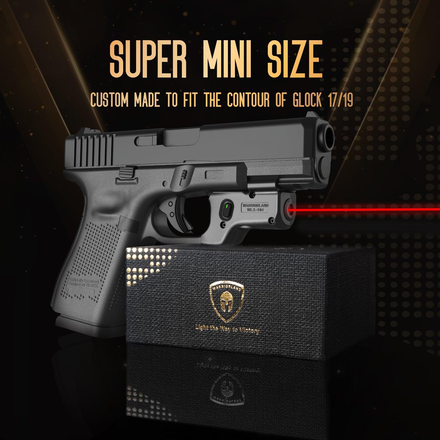 Red Laser Sight Compatible with Glock 17/19 Gen 3-5, G23/31/32 Gen 3-4 & G19X/44/45, Ultra Compact G19 Beam Sight, Gun Sight with Ambidextrous On/Off Switch & Power Indicator, WLS-104|WARRIORLAND - WARRIORLAND