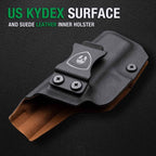Glock 43/43X IWB Kydex w/ Leather Interior Hybrid Holster