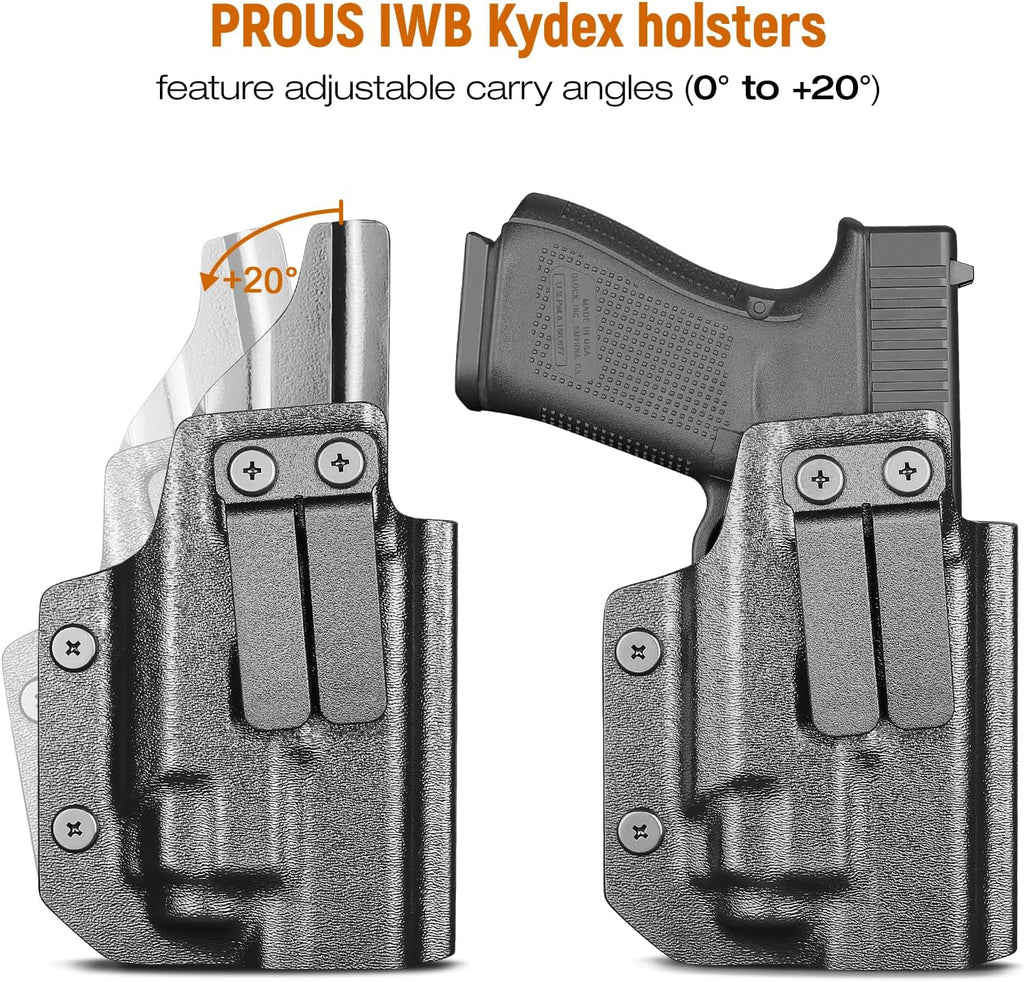 IWB Kydex Holster for Glock 19 with TLR8/ TLR8A, Fit Glock 17/19 Gen 3-5, 23/32 Gen 3-4 & 19X/ 44/45, Inside Waistband Conceal Carry, Optic Cut, Adj. Cant & Retention, Right Hand - WARRIORLAND