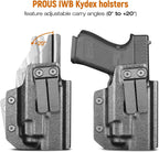 IWB Kydex Holster for Glock 19 with TLR8/ TLR8A, Fit Glock 17/19 Gen 3-5, 23/32 Gen 3-4 & 19X/ 44/45, Inside Waistband Conceal Carry, Optic Cut, Adj. Cant & Retention, Right Hand - WARRIORLAND