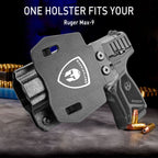 OWB Holster Optics Cut Fit Ruger Max-9 Pistol, Outside Waistband Open Carry Max 9 Holster with 1.75 Inch Paddle, Adj. Retention & Cant, Right Hand|WARRIORLAND - WARRIORLAND