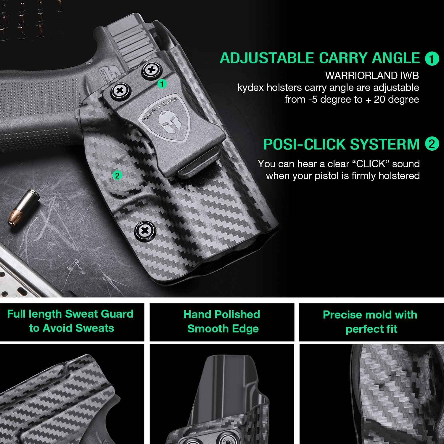IWB Holster for Glock 43 43x - Carbon Fiber Kydex | WARRIORLAND