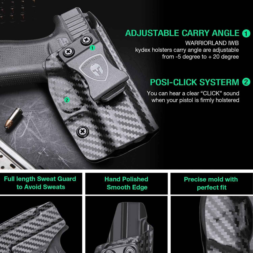 IWB Holster for Glock 43 43x - Carbon Fiber Kydex | WARRIORLAND