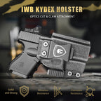 IWB Kydex Holster with Claw Attachment and Optic Cut Fit G26 Gen 1-5 / G27 & G33 Gen 3-4 Pistol, Inside Waistband Appendix Carry G26 Holster, Adj. Cant & Retention, Right Hand|WARRIORLAND - WARRIORLAND