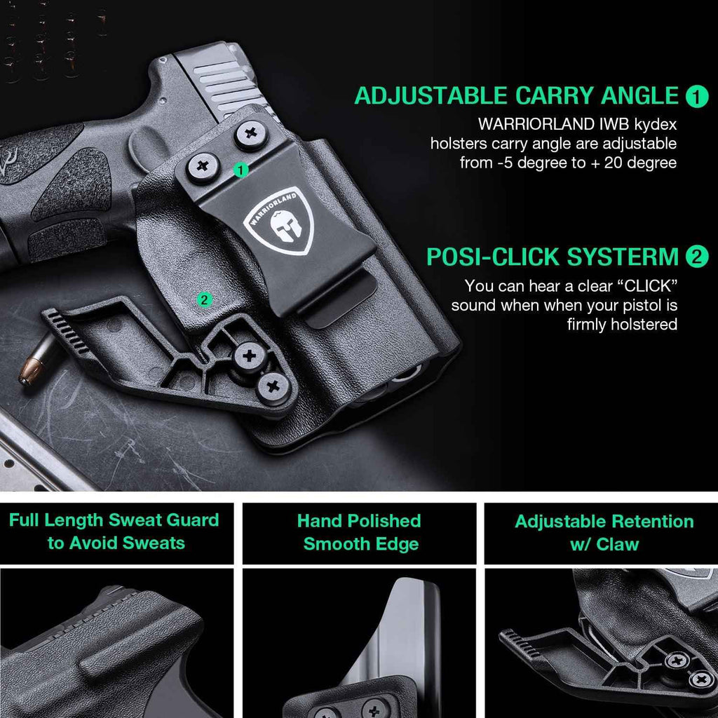 1.75 Inch Metal Clip IWB Kydex Holsters with Optics Ready & Claw for Taurus G2C/G3C  | Right Hand