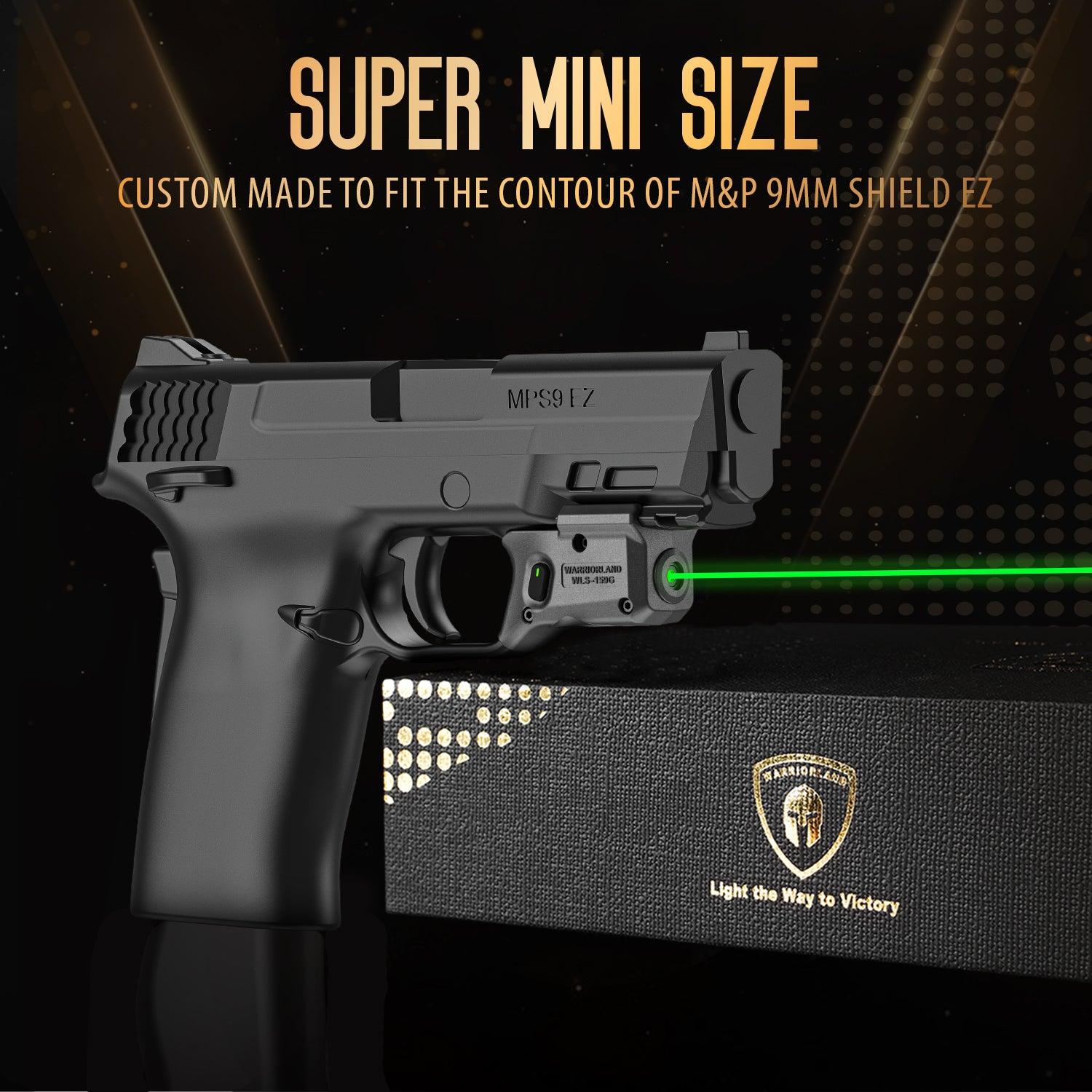 WARRIORLAND Green Laser Sight Fit M&P 9mm / 380 Shield EZ with Kydex Holster, First Green Beam Sight with Power Indicator, M&P 9mm Shield EZ Laser with IWB Holster, WLS-159G w/MP Shield 9 EZ Holster - WARRIORLAND