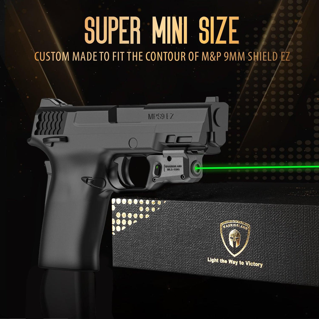 WARRIORLAND Green Laser Sight Fit M&P 9mm / 380 Shield EZ with Kydex Holster, First Green Beam Sight with Power Indicator, M&P 9mm Shield EZ Laser with IWB Holster, WLS-159G w/MP Shield 9 EZ Holster - WARRIORLAND