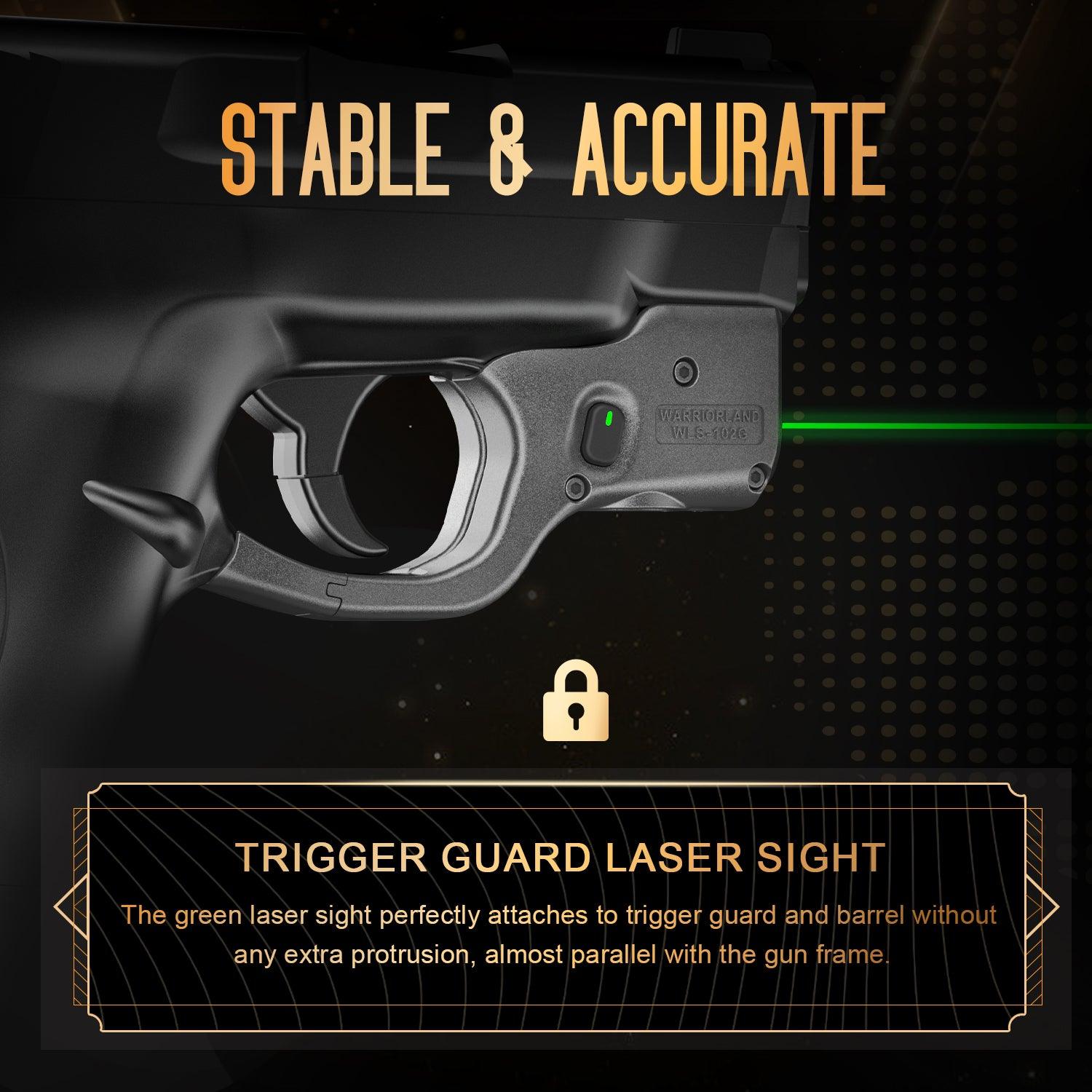 Green Laser Sight Tailored Fit M&P Shield 9mm/.40 Pistol (Not Fit M&P Shield Plus), Ultra Compact Shield 40 Beam Sight, Gun Sight with Ambidextrous On/Off Switch & Power Indicator, WLS-102G|WARRIORLAND - WARRIORLAND