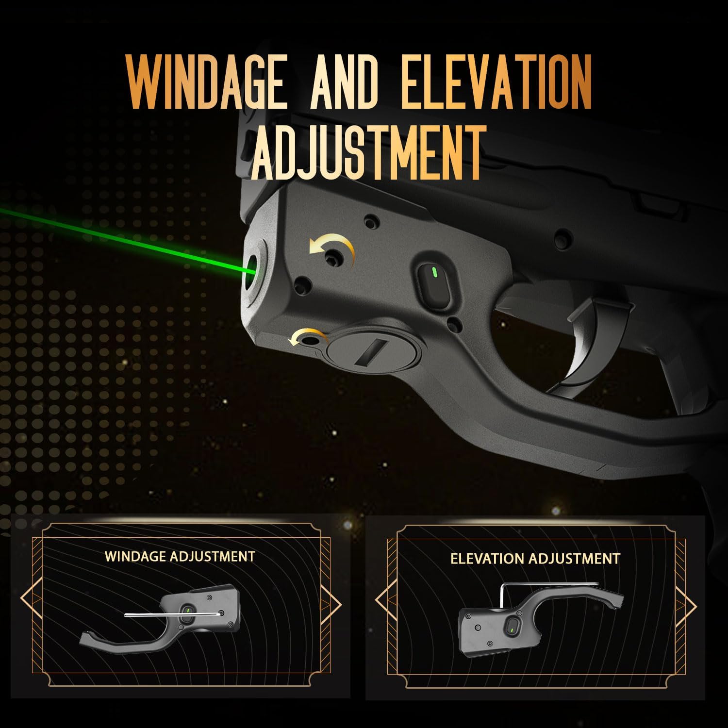 WARRIORLAND Kydex Holster for Gun with Green Laser Light Combo Fit for SCCY CPX1/CPX2 9mm Gen 1-2 Pistol, WLS-107G Laser Beam Sight with Power Indicator & Concealed Carry IWB Right-Hand Holster - WARRIORLAND