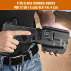 WARRIORLAND IWB Kydex Holster for Glock 43X MOS / 48 MOS with TLR-7X Sub or TLR-7 HL-X Sub – Optic Cut | Full Sweat Guard | Posi-Click Retention | Adj. Cant & Retention, Right Hand - WARRIORLAND