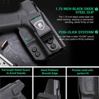 IWB Kydex Glock 43 Holster with Adjustable Ride Height and Metal Belt Clip | WARRIORLAND