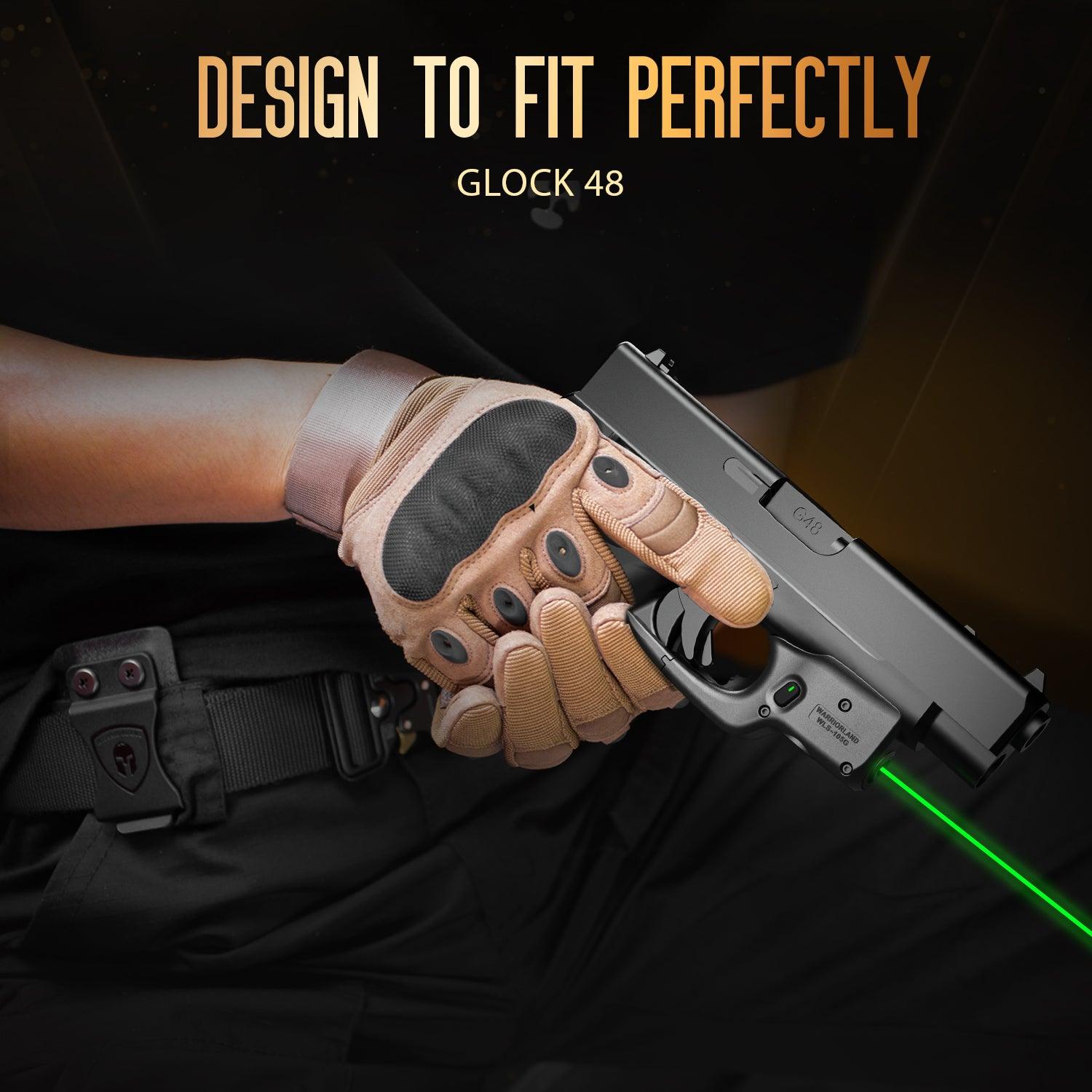 Green Laser Sight Designed to Fit Glock 48 with Holster Combo, Green Beam Sight with Power Indicator, Custom-Made IWB Kydex Holster Right Hand, WLS-105G w/ G48 Holster|WARRIORLAND - WARRIORLAND