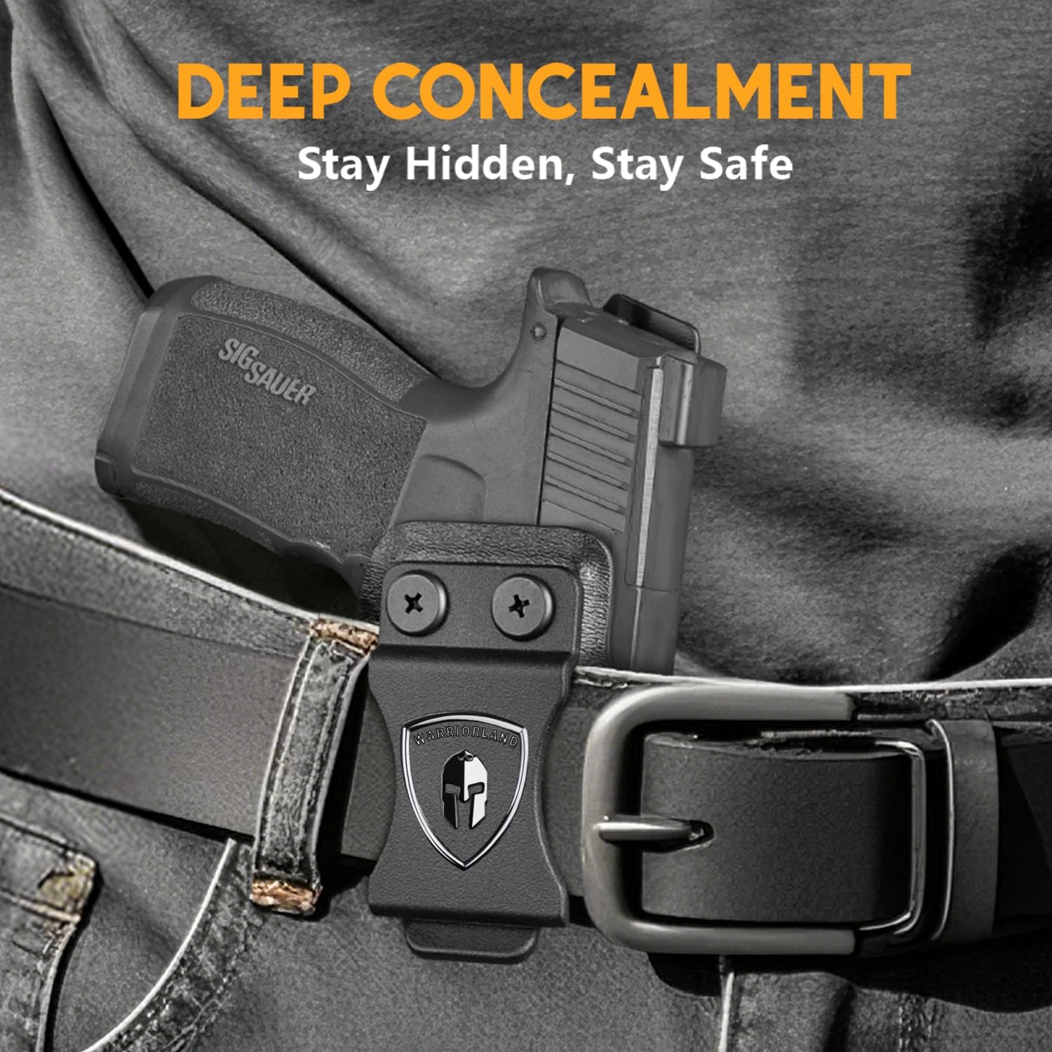 WARRIORLAND IWB Kydex Holster Compatible with Sig P365-XMACRO, Inside Waistband Appendix Conceal Carry, with Claw & Adj. Retention & Cant, Right Hand - WARRIORLAND