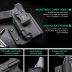 Glock 19 TLR8/TLR8A Holster IWB Kydex Holster Optic Cut Fit: Glock 17 19 19X 44 45 Gen 3-5 & Glock 23 32 Gen 3-4 TLR-8/TLR-8A, Inside Waistband Conceal Carry, Adj Retention, Right Hand | WARRIORLAND