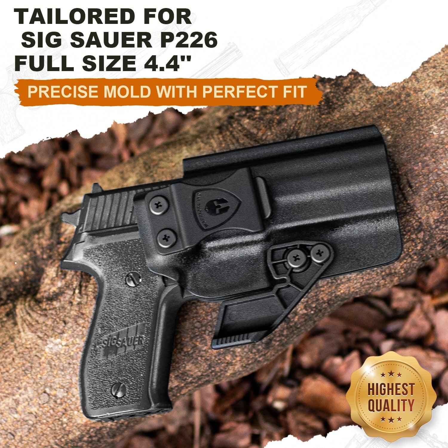 Kydex IWB Holster with claw Optics Cut for P226 LEGION'' Barrel, Inside Waistband Appendix Concealed Carry Holster P226, Adj. Cant & Posi-Click Retention, Right Hand | WARRIORLAND