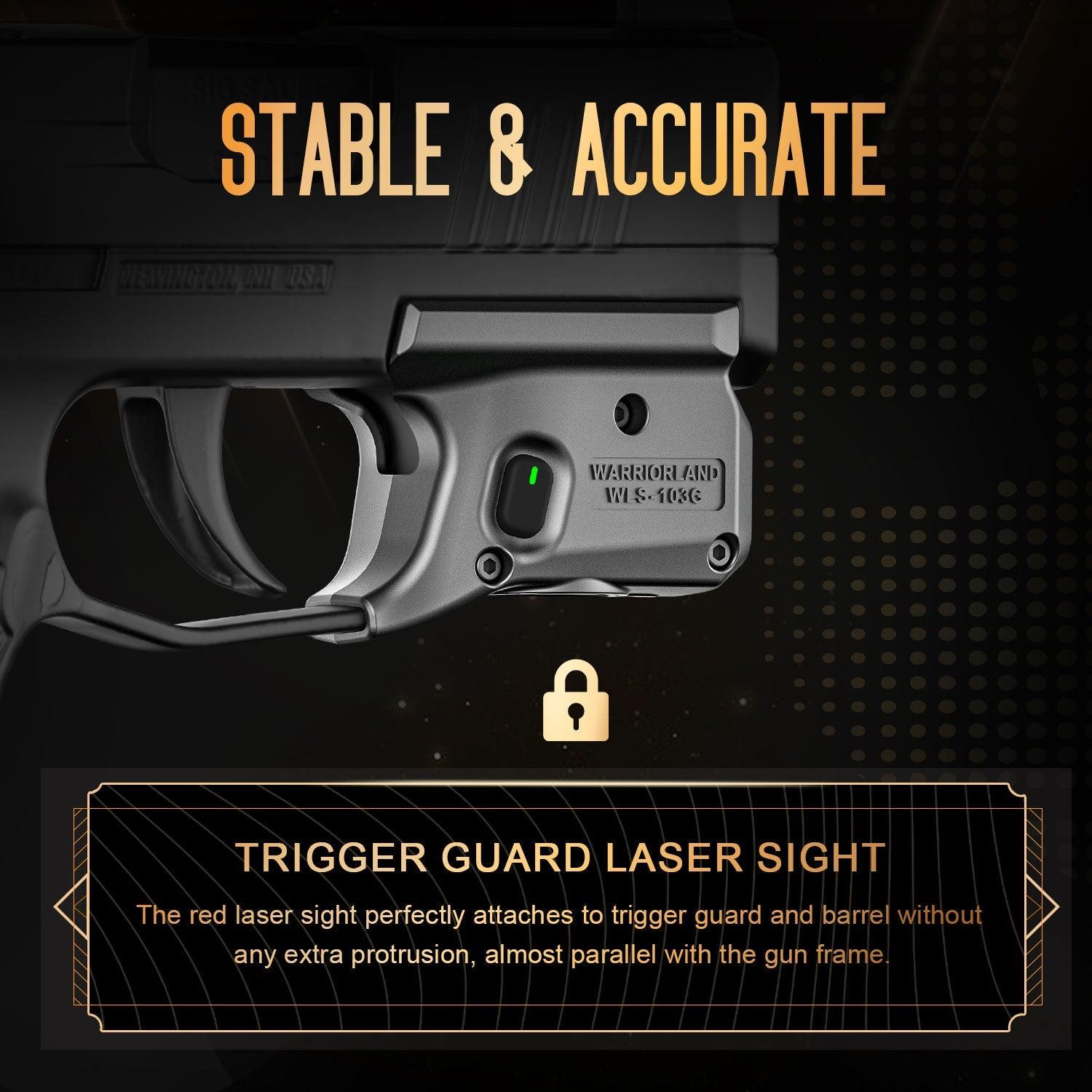 WLS-103G Laser Sight and Kydex Holster Combo Tailored Green Fit Sig Sauer P365 / P365X / P365XL, Ultra Compact P365 Beam Sight, Gun Sight with Ambidextrous On/Off Switch & Power Indicator|WARRIORLAND - WARRIORLAND
